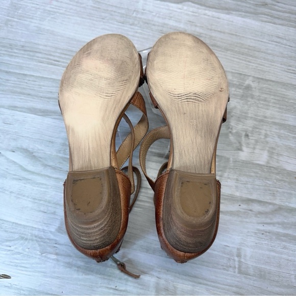 Miz Mooz Cosmo Brown Leather Studded Ankle Strappy Sandals Women’s EU38 US 7.5 - Picture 5 of 16